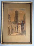 Ets Marinus Janssen - Rotterdam Langetorenstraat, Antiek en Kunst, Kunst | Etsen en Gravures, Ophalen of Verzenden