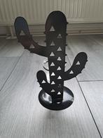 Zwarte metalen theelichthouder cactus, Zwart, Ophalen of Verzenden, Zo goed als nieuw, Metaal