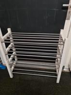 Schoenenrek 2 stuks - Wit met metalen stangen Ikea Tjusig, Ophalen, Zo goed als nieuw