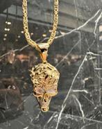 14k Gouden Koningsketting met Skull Hanger, Sieraden, Tassen en Uiterlijk, Ophalen of Verzenden, Nieuw, Goud