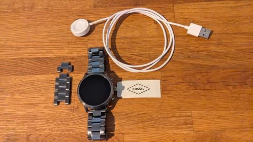 Fossil The Carlyle HR Gen 5 met extra's, Sieraden, Tassen en Uiterlijk, Smartwatches, Gebruikt, Android, Grijs, GPS, Hartslag