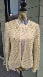 Zara gehaakte blazer jasje crochet met strass L, Verzenden, Zara, Geel, Maat 42/44 (L)