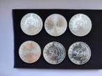 6 x Zilveren 50 gulden munt 1987 Huwelijk Juliana-Bernhard, Setje, Koningin Beatrix, Zilver, Ophalen of Verzenden