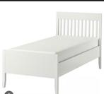 1 persoons ledikant 90 x 200 met lattenbodem wit, Ophalen, 90 cm, Eenpersoons, Wit