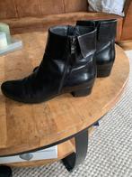 Zwarte leren enkellaarsjes maat 40, Kleding | Dames, Schoenen, Ophalen of Verzenden, Zo goed als nieuw, Zwart