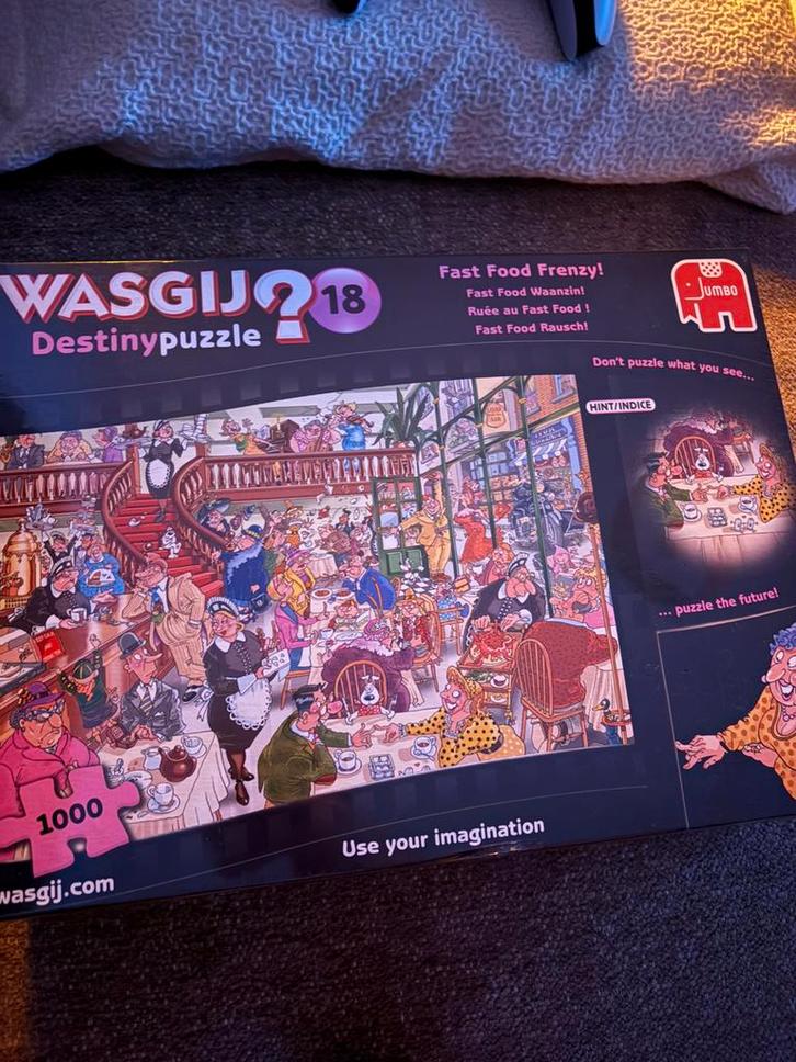 Wasgij? Destiny 18 – Fast Food Frenzy! – 1000 stukjes nieuw, Hobby en Vrije tijd, Denksport en Puzzels, Zo goed als nieuw, 500 t/m 1500 stukjes