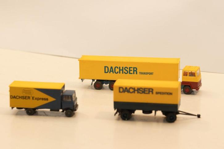 Wiking Auto 3 x Wiking vrachtw. Dachser Gebruikt, Hobby en Vrije tijd, Modelauto's | 1:87, Gebruikt, Bus of Vrachtwagen, Wiking