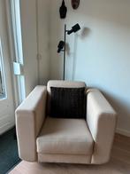 Moderne draai fauteuil, stof beige, Ophalen, Gebruikt, 75 tot 100 cm, Modern