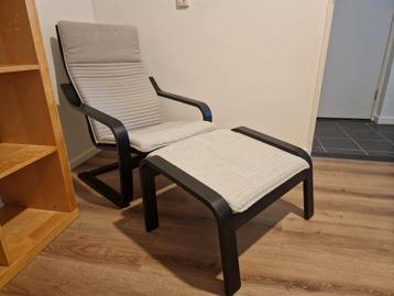 Ikea POÄNG Fauteuil met Voetenbank beschikbaar voor biedingen