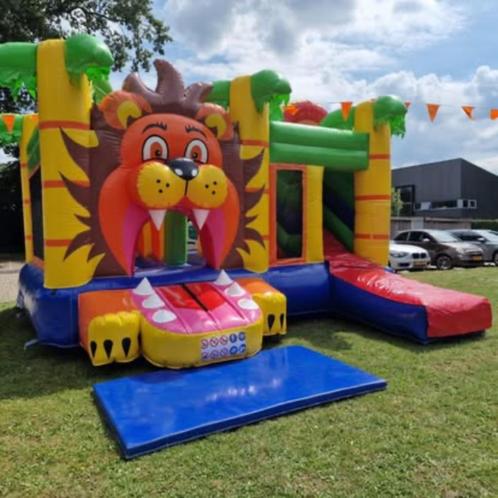 Springkussen multiplay leeuw, Hobby en Vrije tijd, Feestartikelen | Verhuur, Zo goed als nieuw, Overige, Ophalen of Verzenden