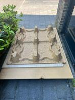 2 pallets + 2 vierkante planken, Ophalen, Gebruikt, Minder dan 200 cm, Pallet