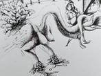 Persfoto pentekening Nagtegaal 1972 erotiek Surrealisme, Verzenden