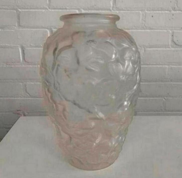 Vaas Boho Tsjechische Libochovice Art Deco Glazen Vaas met, Antiek en Kunst, Antiek | Glas en Kristal, Ophalen of Verzenden