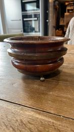 19de eeuws plantenbakje van mahony met koperen banden