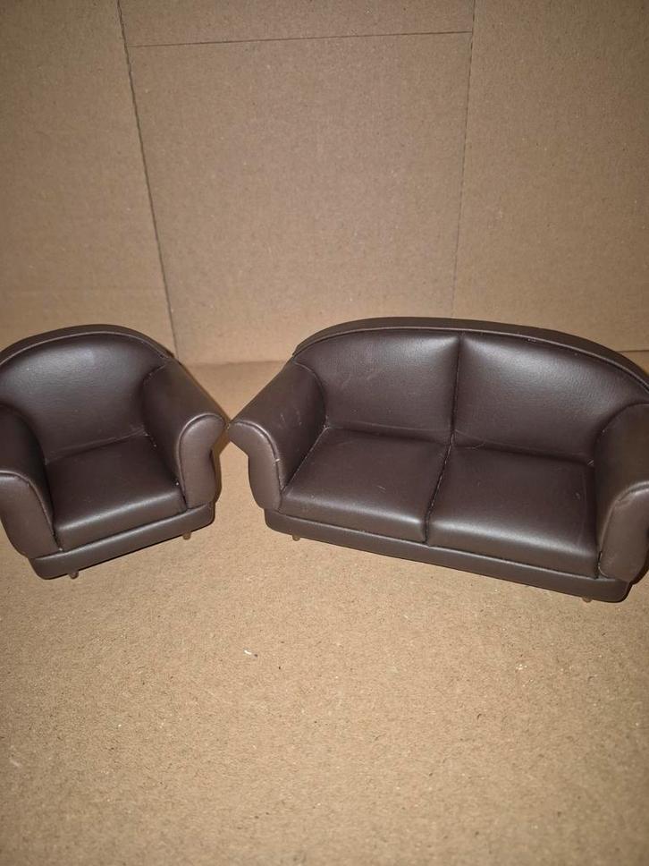 Poppenhuis Bank en Stoel Set, Verzamelen, Poppenhuizen en Toebehoren, Ophalen of Verzenden