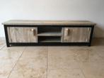 Tv meubel steigerhout, onderstel staal. TIP!, 100 tot 150 cm, Metaal, Nieuw, Ophalen of Verzenden