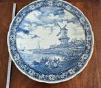 Groot Delfts Blauw wandbord molen  38 cm, Antiek en Kunst, Ophalen
