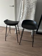 2 Mooie Zwarte Barkrukken, Huis en Inrichting, Barkrukken, Ophalen, Kunststof, Met voetsteun, 60 tot 90 cm