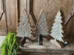 NIEUW set van 3 houten bewerkte kerstboompjes, Ophalen of Verzenden, Nieuw
