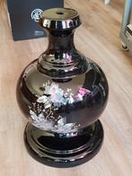 Grote Porseleinen lampvoet met bloemen, Ophalen of Verzenden