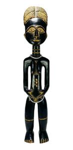 593. Houten Baule beeld, tweede helft 20e eeuw, Ivoorkust, Antiek en Kunst, Ophalen of Verzenden