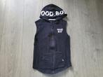 Z8 zwarte stoffen bodywarmer/ vest maat 128/134 ~ WM3014, Gebruikt, Ophalen of Verzenden, Jongen, Z8