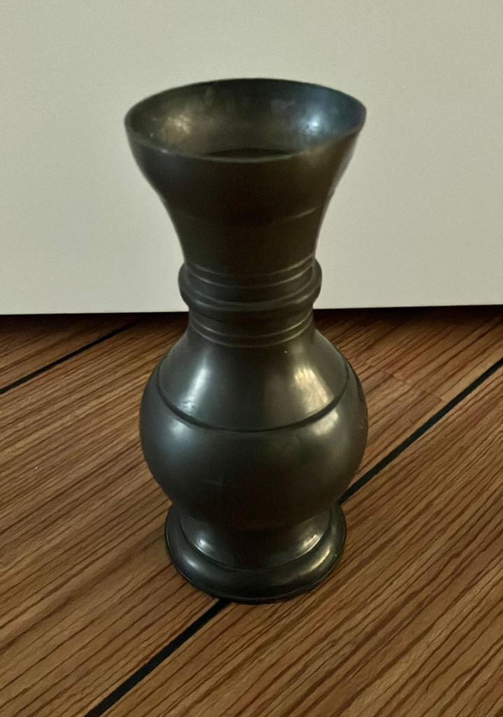 Tinnen vaasje 15,5 cm x 6 cm tin, Antiek en Kunst, Antiek | Tin, Ophalen of Verzenden