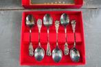 Vintage A.B. Nilsjohan theelepels verzilverd 6 x bloemen, Verzenden, Zo goed als nieuw, Zilver, Bestekset