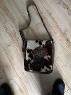 Mooi leren tas met vacht, Ophalen, Zo goed als nieuw, Bruin, Schoudertasje