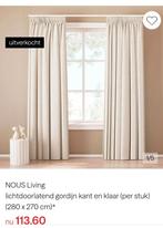 2 x NOUS Living lichtdoorlatend gordijn 280 breed, 250 hoog, Ophalen, Gebruikt, 200 cm of meer, 200 cm of meer
