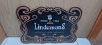 Reclamebord Lindemans (café versie), Verzamelen, Biermerken, Ophalen of Verzenden, Nieuw, Reclamebord, Plaat of Schild, Overige merken