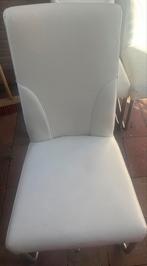 Eetkamer stoelen 4 stuks (met beschadiging), Ophalen, Gebruikt, Wit, Leer