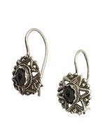 Antieke zilveren oorhangertjes met granaat, Verzenden, Zilver, Oorbellen, Met edelsteen