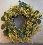 Prachtige krans met zijden mimosa kunstbloemen, Ophalen of Verzenden, Zo goed als nieuw