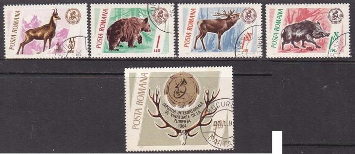 1862 - Roemenië michel 2460/2464 gestempeld , Jaagbaar w, Postzegels en Munten, Postzegels | Europa | Overig, Gestempeld, Overige landen