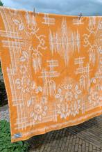 Vintage wollen LIJRALON oranje deken 1.65 x 2.15 mtr, Huis en Inrichting, Slaapkamer | Beddengoed, Oranje, Gebruikt, Deken of Dekbed