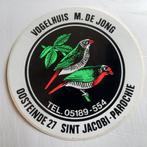 Oude sticker.  VOGELHUIS M.DE JONG. Sint jacobi parochie., Verzamelen, Ophalen of Verzenden, Zo goed als nieuw