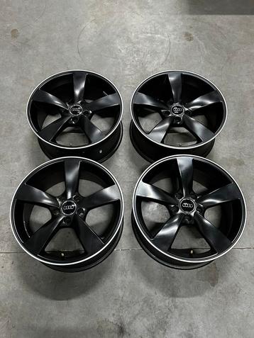 18” INCH AUDI A3 ROTOR LOOK VELGEN MAT ZWART SATIJN A3 5x112 beschikbaar voor biedingen
