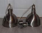 2 hanglampen industry Nikkel, Ophalen, Zo goed als nieuw, Metaal, Minder dan 50 cm