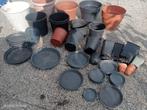 Bloempotten met onderzetters, Tuin en Terras, Bloempotten, Ophalen, Kunststof, Gebruikt, Rond