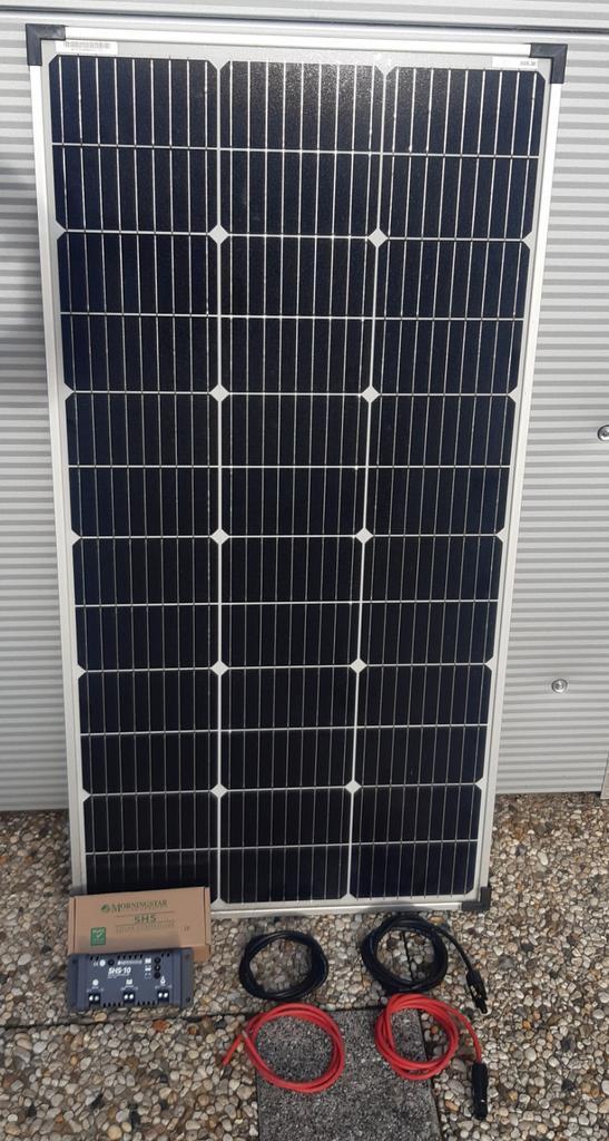 100 watt zonnestroomset met laadregelaar en aansluit kabels, Watersport en Boten, Accessoires en Onderhoud, Gebruikt, Ophalen
