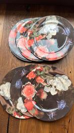 6 Onderborden - Bloemmotief, Huis en Inrichting, Keuken | Servies, Ophalen, Zo goed als nieuw, Bord(en), Overige stijlen