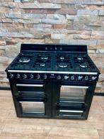 Luxe Smeg 7 pits zwart hoogglans met 3 ovens 110 cm, Witgoed en Apparatuur, Fornuizen, 60 cm of meer, Fornello Esperta, Grill