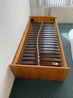 Bed met opklapbare lattenbodem, Ophalen, Eenpersoons, Bruin, 210 cm