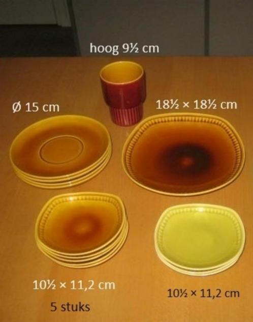 Driehoek Huizen noovo, petitfour schaaltjes, beker, schotels, Huis en Inrichting, Keuken | Servies, Zo goed als nieuw, Schaal of Schalen