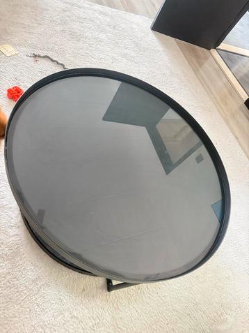 Salontafel antraciet marmer/zwart glas 88cm beschikbaar voor biedingen