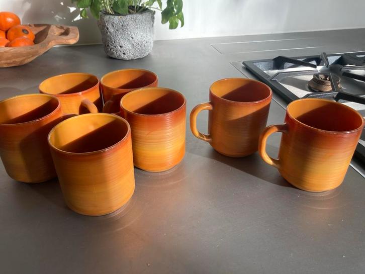 BP Glazen Mokken - Retro Stijl, Huis en Inrichting, Keuken | Keukenbenodigdheden, Zo goed als nieuw, Ophalen of Verzenden