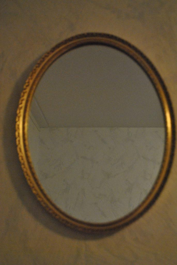 Spiegel, charmante en subtiele spiegelrand, 43 bij 33 cm, Huis en Inrichting, Woonaccessoires | Spiegels, Gebruikt, Minder dan 50 cm