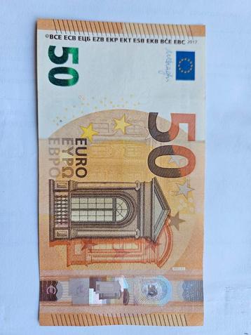 50 euro biljetten 2 stuks met PRINTCODE POO1A1 beschikbaar voor biedingen