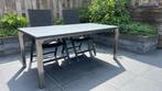 Tuintafel met aluminium onderstel en granieten blad, Tuin en Terras, Tuintafels, Ophalen, Zo goed als nieuw, Rechthoekig, Aluminium